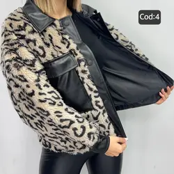 کاپشن خز ترکیب با چرم مزونی کد 6417