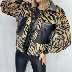 کاپشن خز ترکیب با چرم مزونی کد 6417