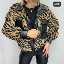 کاپشن خز ترکیب با چرم مزونی کد 6417