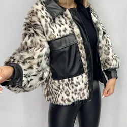 کاپشن خز ترکیب با چرم مزونی کد 6417