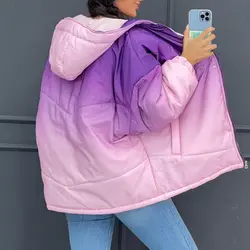 کاپشن پفی ابرنگی کد 6438