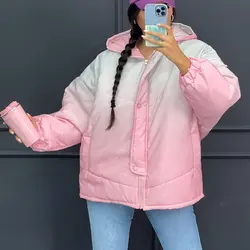 کاپشن پفی ابرنگی کد 6438