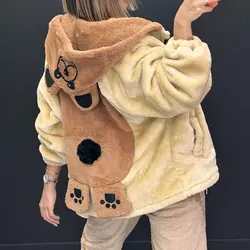 کاپشن کلاهدار تدی کد 6490