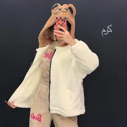 کاپشن کلاهدار تدی کد 6490