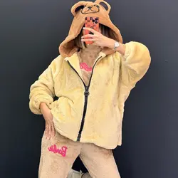 کاپشن کلاهدار تدی کد 6490