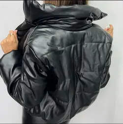 کاپشن چرم زیپدار کد 6333