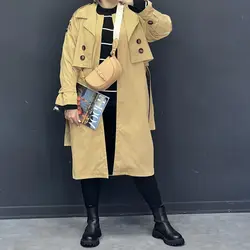 ترنچ کت استردار بلند کد 6630