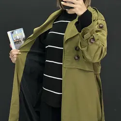 ترنچ کت استردار بلند کد 6630