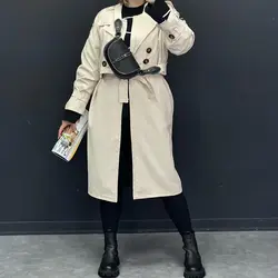 ترنچ کت استردار بلند کد 6630