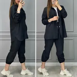 ست مانتو و شلوار میکرو میله ای کد 2901