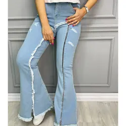 شلوار بوتکات ریشدار جلو زیپ کد 204