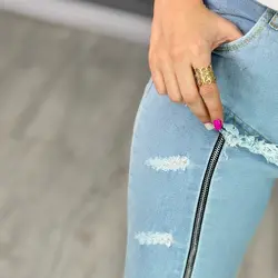 شلوار بوتکات ریشدار جلو زیپ کد 204