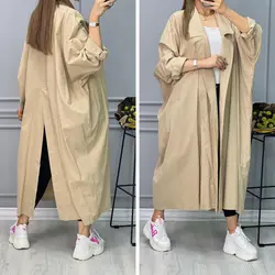 مانتو بلند یقه انگلیسی پشت چاک کد  2866