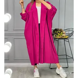 مانتو بلند یقه انگلیسی پشت چاک کد  2866