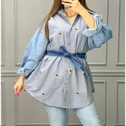 مانتو گلدوزی آفتابگردان کد  2880