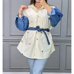 مانتو گلدوزی آفتابگردان کد  2880
