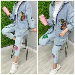 مانتو جین ترک پشت طرحدار کد 2829