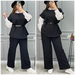 چهار تیکه شومیز,وست، کمربند و شلوار کد  2801