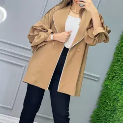 مانتو نوار دوزی استین بند کد 2676