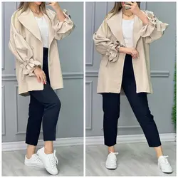 مانتو نوار دوزی استین بند کد 2676