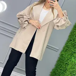 مانتو نوار دوزی استین بند کد 2676