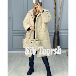 کاپشن بلند کیف دار کد 2554