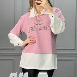 شومیز کرپ پرچی کد1041