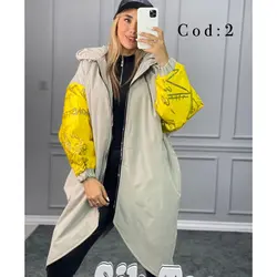 کاپشن جلو زیپ آستین طرحدار کد 2601