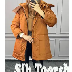 کاپشن پشم شیشه دار و کلاهدار کد2591