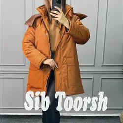 کاپشن پشم شیشه دار و کلاهدار کد2591