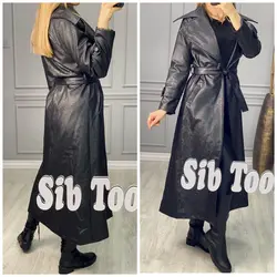 بارونی چرم استردار بلند کد 2500