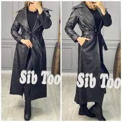 بارونی چرم استردار بلند کد 2500