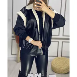 کاپشن چرم داخل خز کد 2447