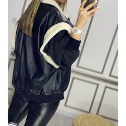 کاپشن چرم داخل خز کد 2447