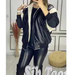 کاپشن چرم داخل خز کد 2447