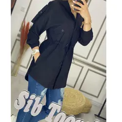 مانتو کمر کش دو جیب کد 2368