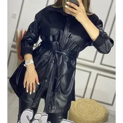 بارونی چرم ترکیبی کد 2448