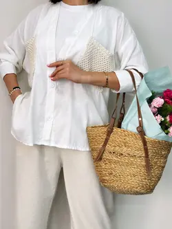 شومیزی جیب مکرومه کد 6990