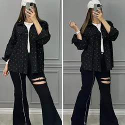 مانتو شومیزی بازی مرکب کد 2018