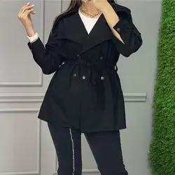 مانتو ۴ دکمه کمردار کد 2918