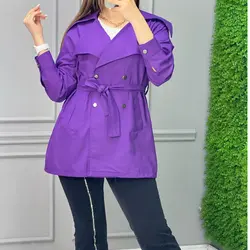 مانتو ۴ دکمه کمردار کد 2918