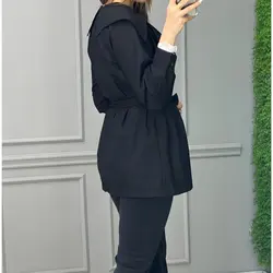 مانتو ۴ دکمه کمردار کد 2918