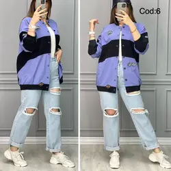 مانتو بیس‌بالی دکمه دار کد  2927