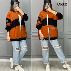 مانتو بیس‌بالی دکمه دار کد  2927