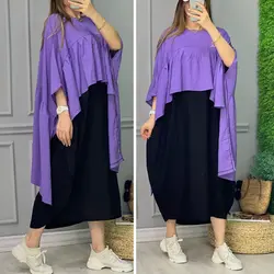 مانتو پیراهنی دو تیکه کد 2919