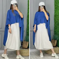 مانتو پیراهنی دو تیکه کد 2919