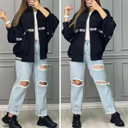 مانتو موسچینو جلو زیپدار کد 2969