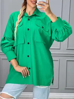 شومیز دو جیب دکمه دار کد 2986