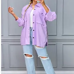 شومیز دو جیب دکمه دار کد 2986