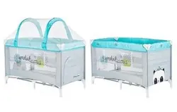 گهواره چوبی پارچه کرمی لمسه نسکافه ای بدنه سفید - فروشگاه سیسمونی روژان